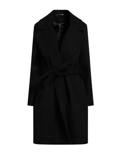 Vanessa Scott Woman Coat Black Size Onesize Polyester, Viscose, Elastane In Black