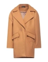 Vanessa Scott Woman Coat Camel Size Onesize Polyester, Viscose, Elastane In Beige