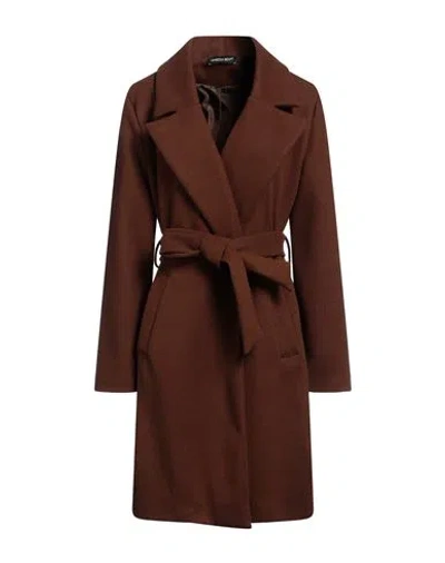 Vanessa Scott Woman Coat Dark Brown Size Onesize Polyester, Viscose, Elastane