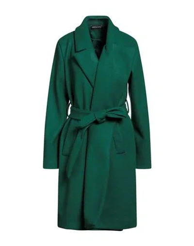 Vanessa Scott Woman Coat Emerald Green Size Onesize Polyester, Viscose, Elastane