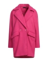 Vanessa Scott Woman Coat Fuchsia Size Onesize Polyester, Viscose, Elastane In Pink