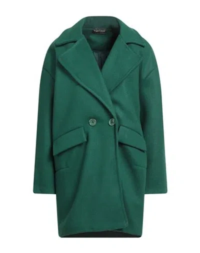 Vanessa Scott Woman Coat Green Size Onesize Polyester, Viscose, Elastane
