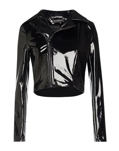 Vanessa Scott Woman Jacket Black Size M Polyester, Polyurethane, Elastane