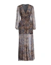 Vanessa Scott Woman Midi Dress Beige Size S Viscose, Silk In Beige