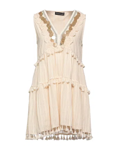 Vanessa Scott Short Dresses In Beige