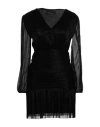 Vanessa Scott Woman Mini Dress Black Size M/l Polyester, Lurex In Black