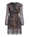 Vanessa Scott Woman Mini Dress Blue Size S Viscose, Silk In Blue