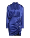 Vanessa Scott Woman Short Dress Bright Blue Size L Polyester