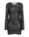 Vanessa Scott Woman Mini Dress Charcoal Size M/l Polyester, Elastane In Grey