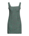 Vanessa Scott Woman Mini Dress Emerald Green Size L Polyester, Wool In Green