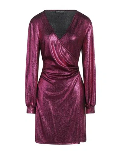Vanessa Scott Woman Mini Dress Fuchsia Size S Nylon, Metallic Fiber, Elastane In Pink