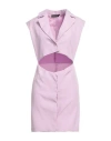 Vanessa Scott Woman Mini Dress Ivory Size M Polyester, Elastane In Purple