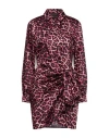 Vanessa Scott Woman Short Dress Magenta Size L Polyester In Magenta
