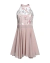 Vanessa Scott Woman Mini Dress Pastel Pink Size L Polyester, Elastane In Gray