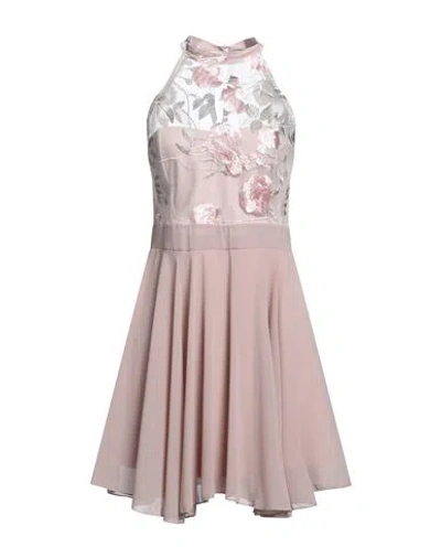 Vanessa Scott Woman Mini Dress Pastel Pink Size L Polyester, Elastane