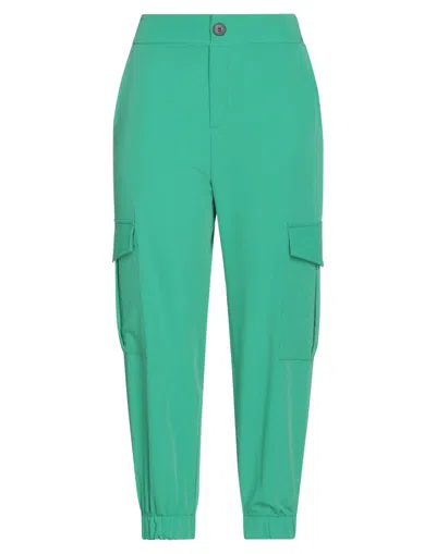 Vanessa Scott Woman Pants Green Size M Polyester, Viscose, Elastane