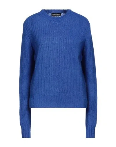 Vanessa Scott Woman Sweater Blue Size Onesize Acrylic, Polyamide, Mohair Wool