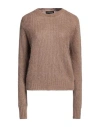 Vanessa Scott Woman Sweater Camel Size Onesize Acrylic, Polyamide, Mohair Wool In Beige