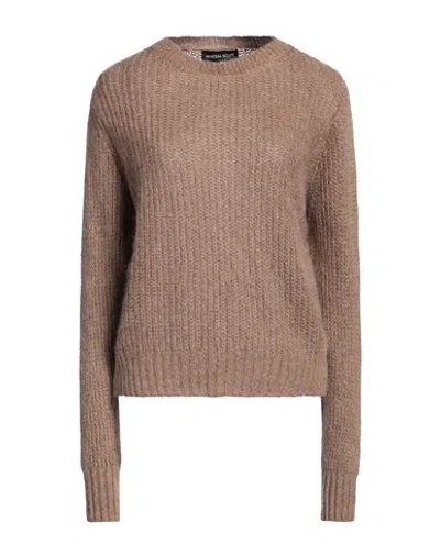 Vanessa Scott Woman Sweater Camel Size Onesize Acrylic, Polyamide, Mohair Wool In Neutral