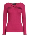 Vanessa Scott Woman Sweater Fuchsia Size L Viscose, Polyester, Nylon, Elastane
