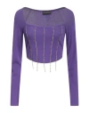 Vanessa Scott Woman Sweater Purple Size Onesize Viscose, Polyamide