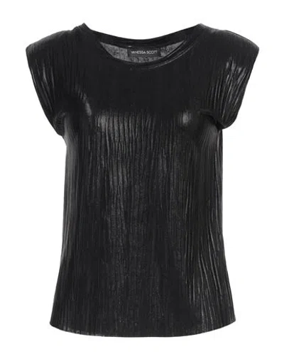 Vanessa Scott Woman Top Black Size M Polyester, Elastane