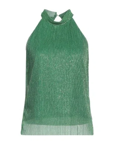 Vanessa Scott Woman Top Green Size S Polyester, Lurex
