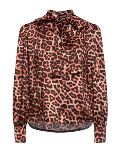 Vanessa Scott Woman Blouse Orange Size L Polyester