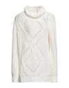 Vanessa Scott Woman Turtleneck Cream Size S Acrylic, Viscose, Wool, Alpaca Wool In White