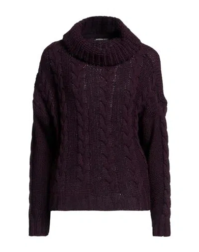 Vanessa Scott Woman Turtleneck Plum Size M Acrylic, Viscose, Wool, Alpaca Wool In Purple