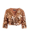 Vanessa Scott Woman Wrap Cardigans Brown Size M Polyester In Brown