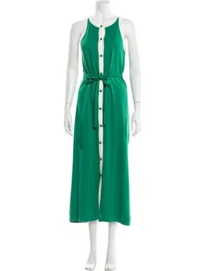 Pre-owned Vanessa Seward Crew Neck Long Dress In Green
