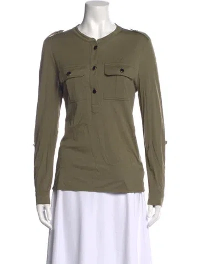 Pre-owned Vanessa Seward Crew Neck Long Sleeve Top In Green