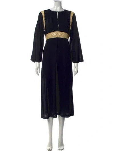 Pre-owned Vanessa Seward Lace Pattern Midi Length Dress W/ Tags In Black