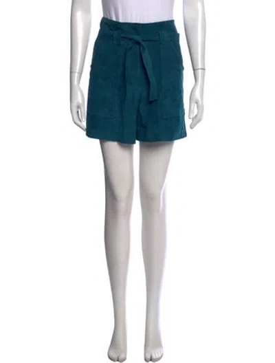 Pre-owned Vanessa Seward Lamb Leather Mini Shorts In Blue