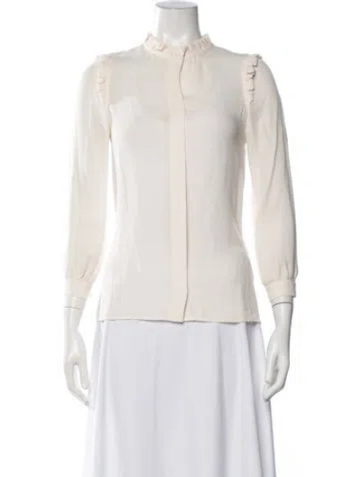 Pre-owned Vanessa Seward Long Sleeve Blouse In White