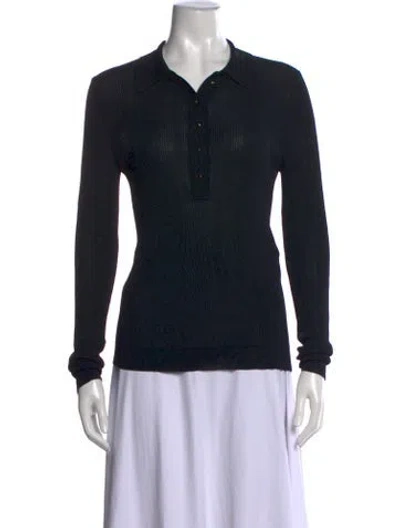 Pre-owned Vanessa Seward Long Sleeve Polo In Black