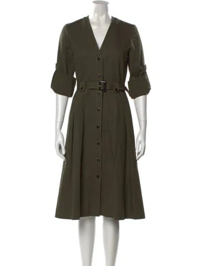 Pre-owned Vanessa Seward Nylon Midi Length Dress In Green