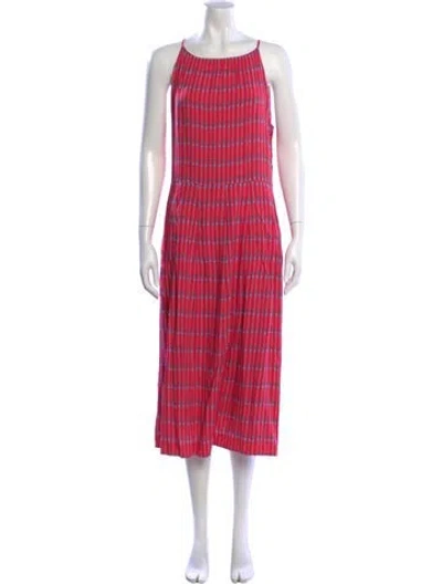 Pre-owned Vanessa Seward Plaid Print Long Dress In Pink