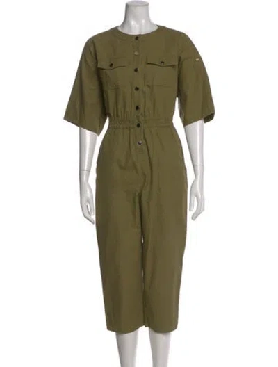 Pre-owned Vanessa Seward Scoop Neck Romper In Green