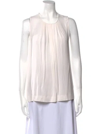 Pre-owned Vanessa Seward Scoop Neck Sleeveless Blouse In Neutral