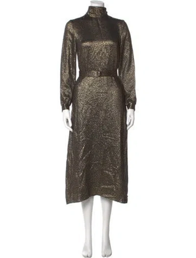 Pre-owned Vanessa Seward Silk Long Dress In Gold
