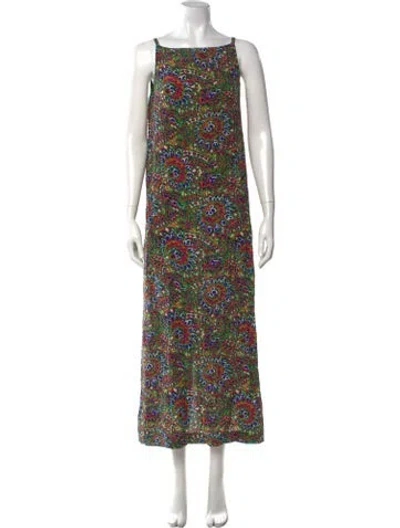 Pre-owned Vanessa Seward Silk Long Dress In Green