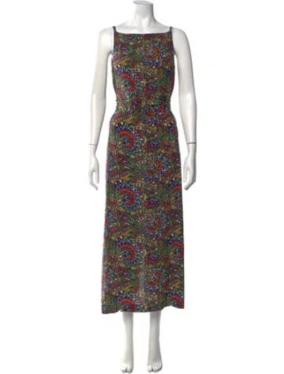 Pre-owned Vanessa Seward Silk Long Dress In Green