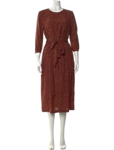 Pre-owned Vanessa Seward Silk Midi Length Dress In Red