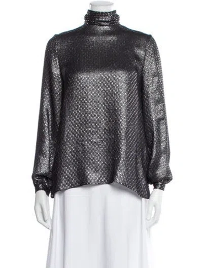 Pre-owned Vanessa Seward Silk Patterned Blouse In Black