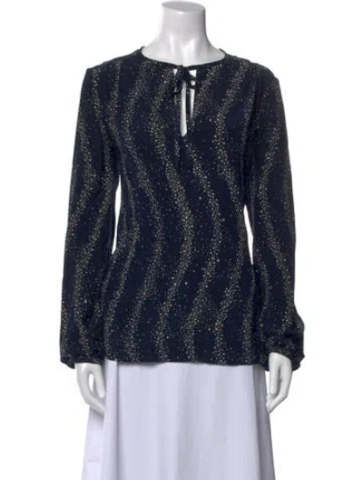 Pre-owned Vanessa Seward Silk Printed Blouse In Blue