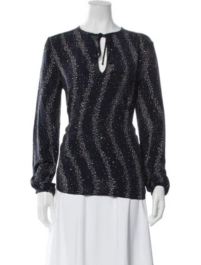 Pre-owned Vanessa Seward Silk Printed Blouse In Blue