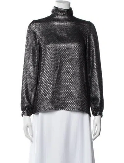 Pre-owned Vanessa Seward Silk Turtleneck Sweatshirt In Black