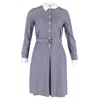 Vanessa Seward Stripe Belted Shirt Dress In Blue Cotton In Blue